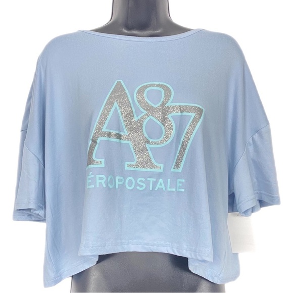 AEROPOSTALE Graphic Cropped Short Sleeve T-Shirt Size XL - Picture 1 of 5